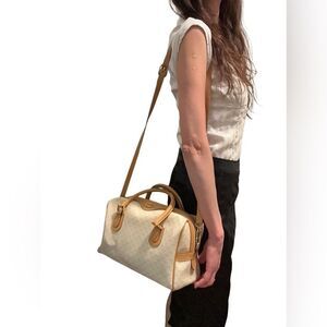 Gucci brown gg golden logo Boston bag